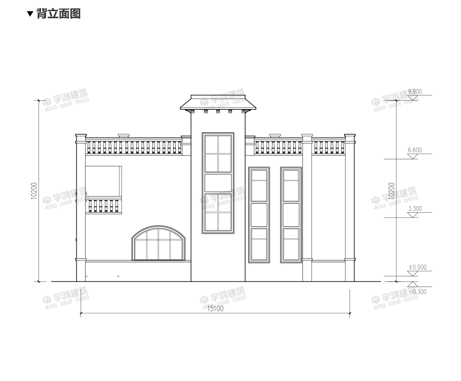 15X10米帶復式客廳英式農(nóng)村小別墅圖紙