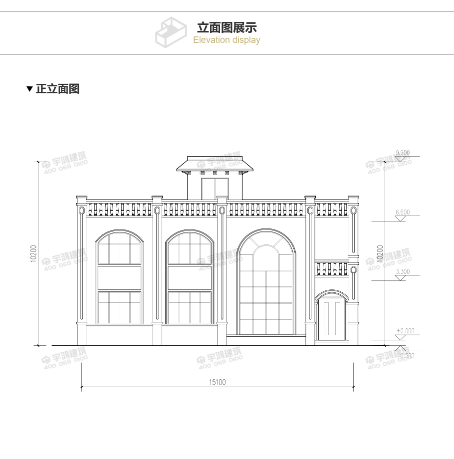 15X10米帶復式客廳英式農(nóng)村小別墅圖紙