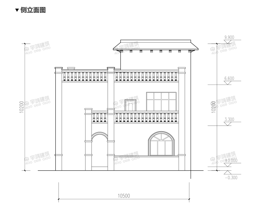 15X10米帶復式客廳英式農(nóng)村小別墅圖紙