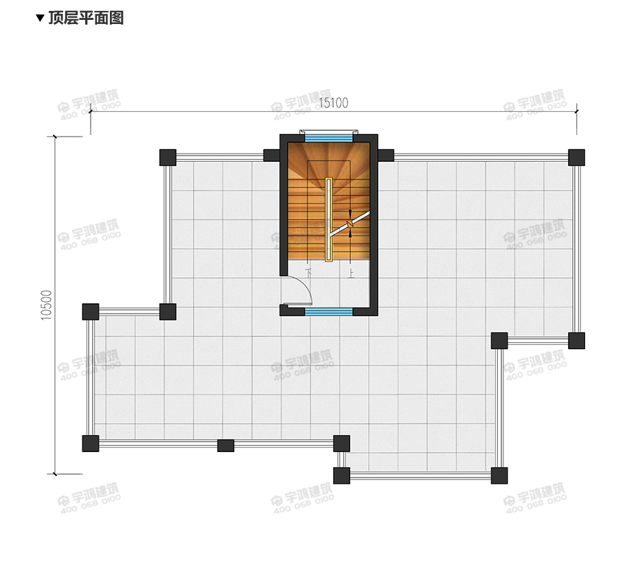 15X10米帶復式客廳英式農(nóng)村小別墅圖紙