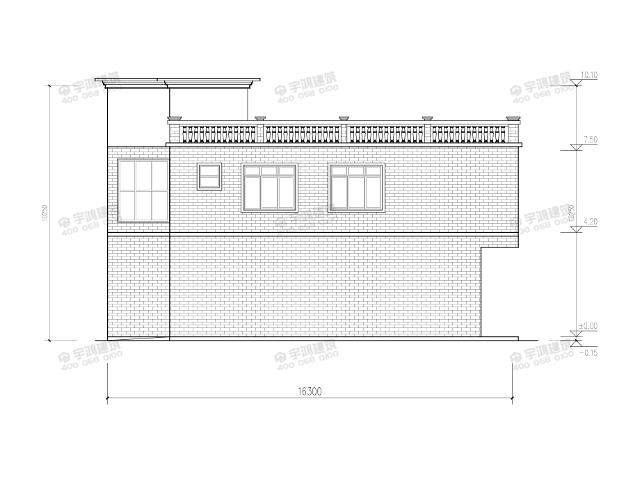 13mx16m歐式帶商鋪農(nóng)村自建房圖紙