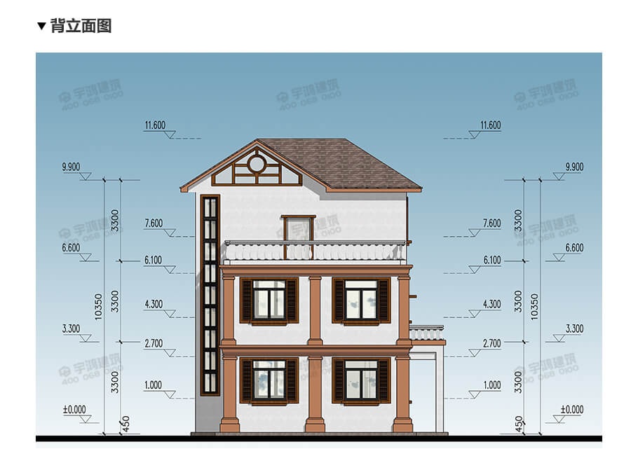 10x13米帶車庫書房鄉(xiāng)村別墅設計圖紙