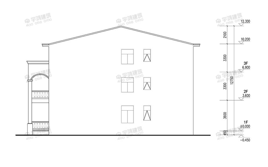 9x19米帶堂屋新農(nóng)村別墅設(shè)計(jì)圖紙