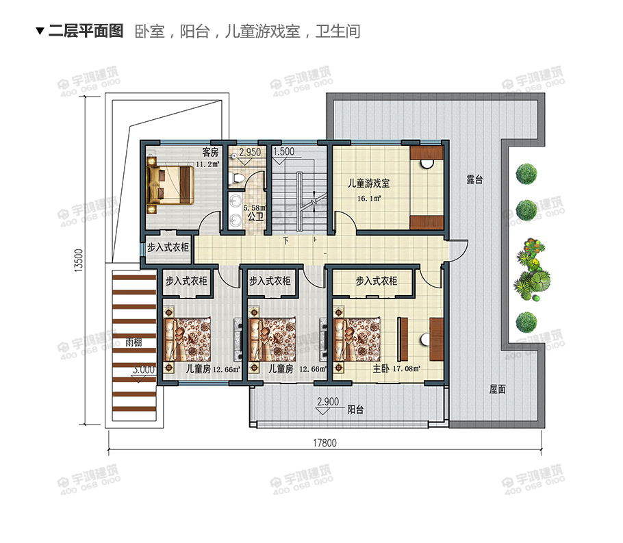 18x14米現(xiàn)代風農村別墅設計圖紙