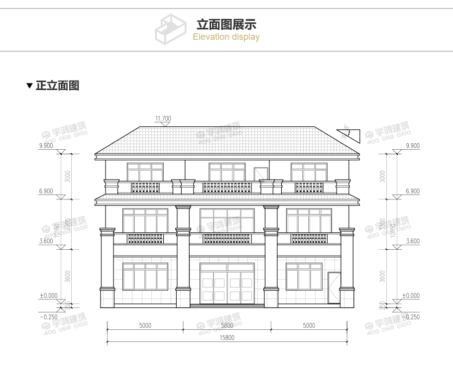 173平帶露臺(tái)三層農(nóng)村小別墅設(shè)計(jì)圖紙