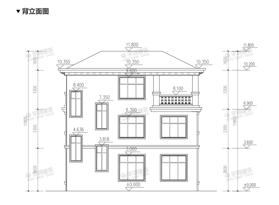 121平大氣歐式三層農(nóng)村自建房施工圖紙