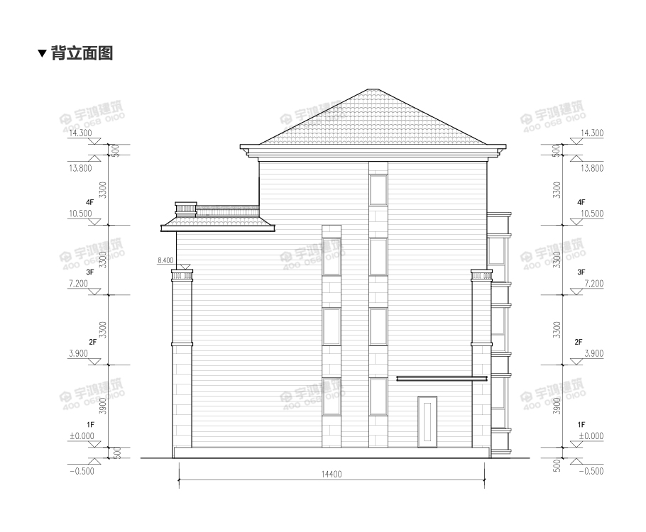 233平新中式四層農(nóng)村別墅設(shè)計(jì)圖紙