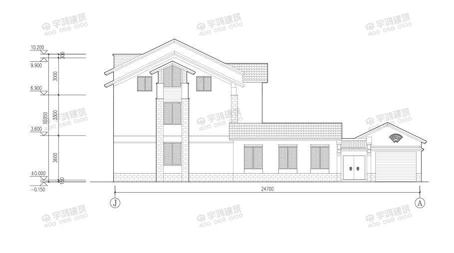 27x25米帶庭院新農(nóng)村別墅設(shè)計圖紙