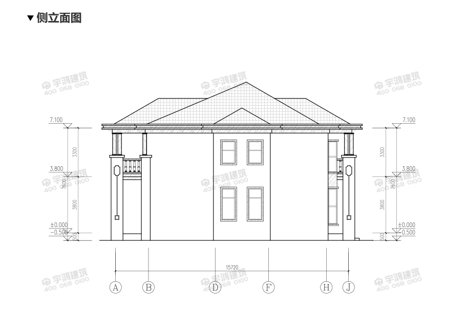 240平兩層帶堂屋自建房設(shè)計圖紙