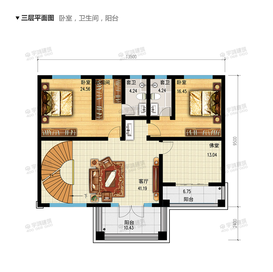 142平新款漂亮挑空客廳農(nóng)村別墅設(shè)計(jì)圖