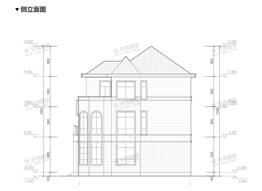 175平新款帶堂屋三層小洋樓設(shè)計圖紙及效果圖