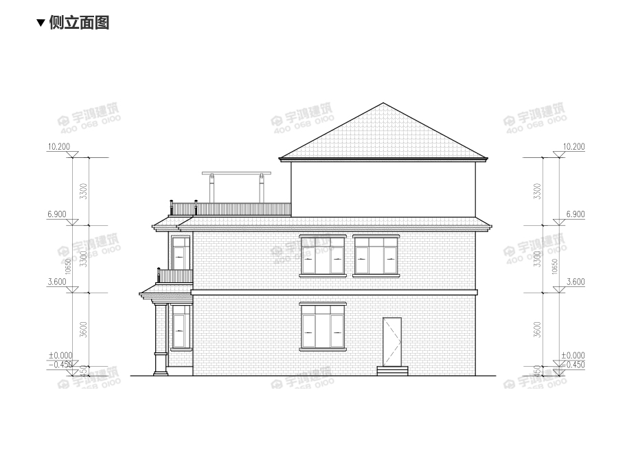 180平英式帶露臺農(nóng)村小別墅設(shè)計圖及效果圖