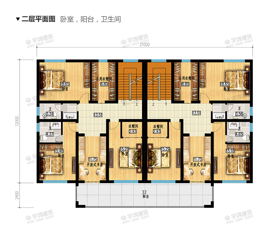 2019年新款農(nóng)村現(xiàn)代雙拼別墅設(shè)計(jì)圖紙及效果圖