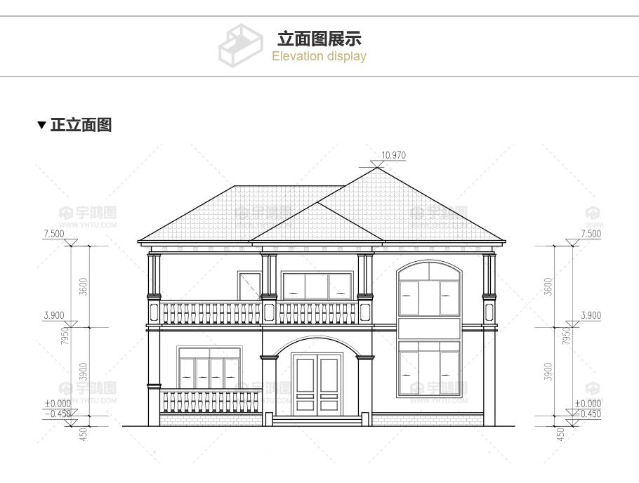 180平新農村復式小別墅設計圖紙，清新淡雅外觀效果圖