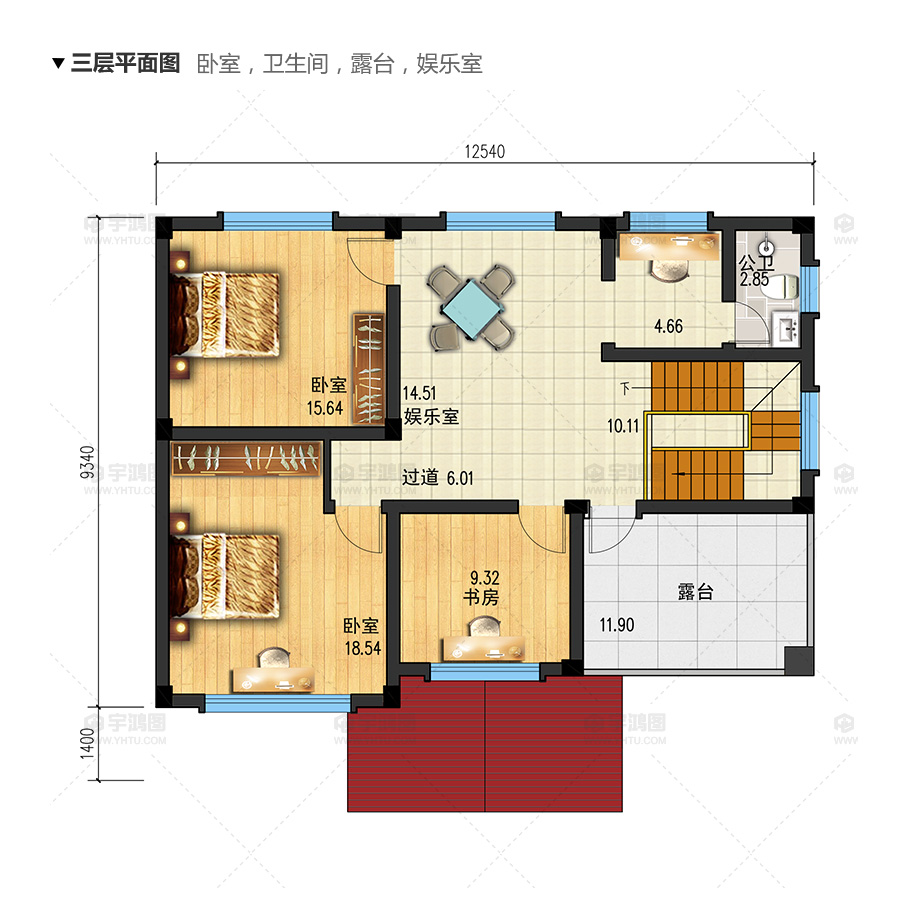 112平漂亮實(shí)用鄉(xiāng)村別墅設(shè)計(jì)圖紙及效果圖，框架結(jié)構(gòu)