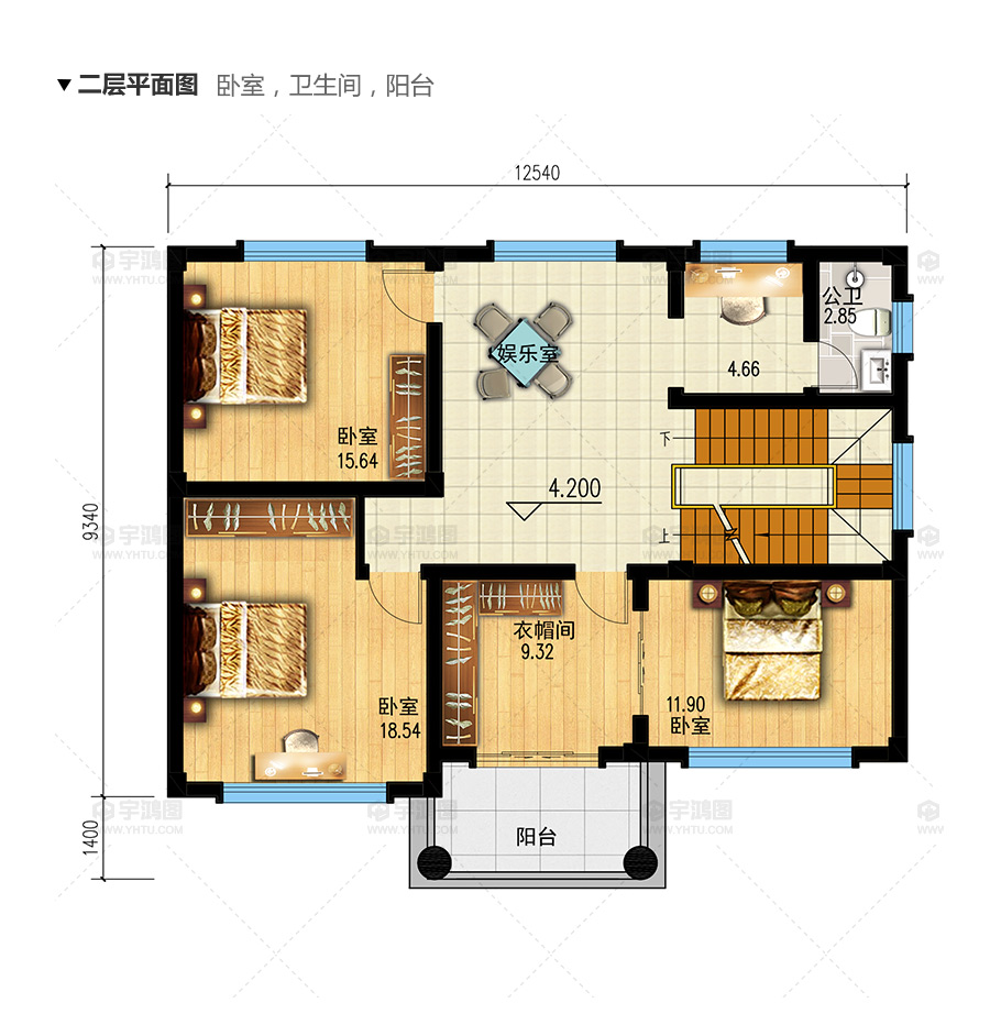 112平漂亮實(shí)用鄉(xiāng)村別墅設(shè)計(jì)圖紙及效果圖，框架結(jié)構(gòu)