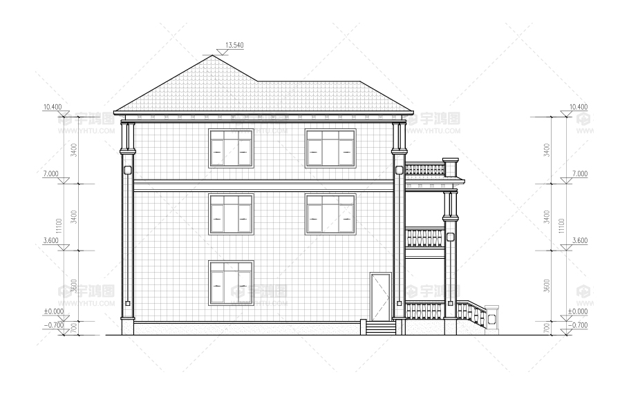 2019最新農(nóng)村自建房設(shè)計圖歐式三層